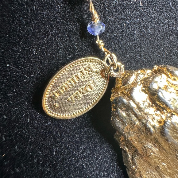 Dara Ettinger Blue Druzy Gold Plate Pendant/Necklace - Picture 5 of 6
